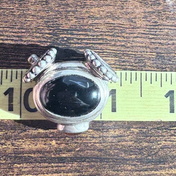 Joseph Esposito Sterling Silver 925 Black Onyx Amber Beaded Necklace 18.5" - Picture 12 of 15